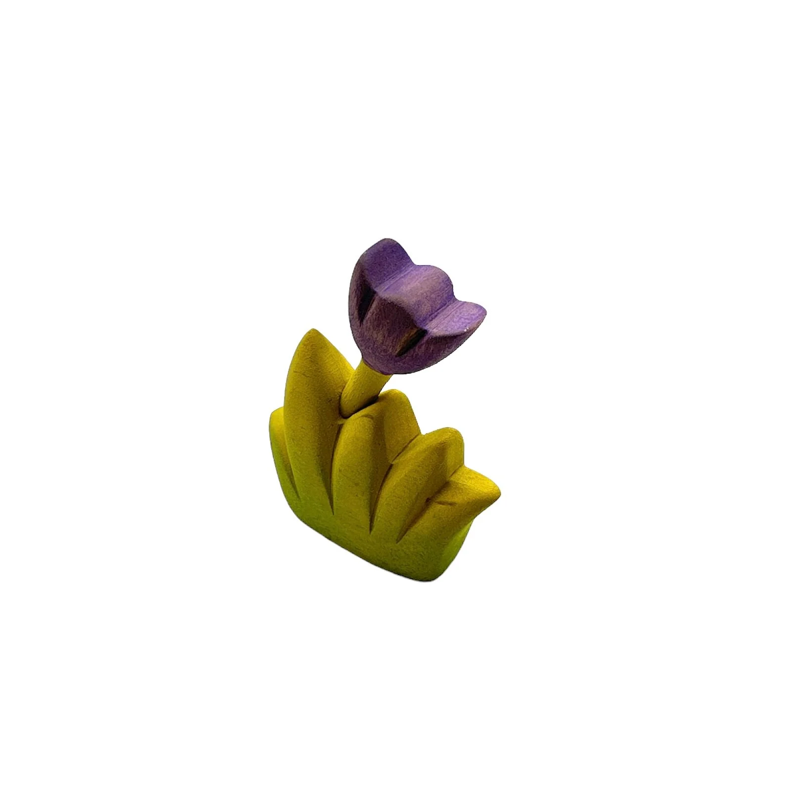 Handcrafted Open Ended Wooden Toy Tree and Landscaping - Grass with Purple Flower Small - Image 3