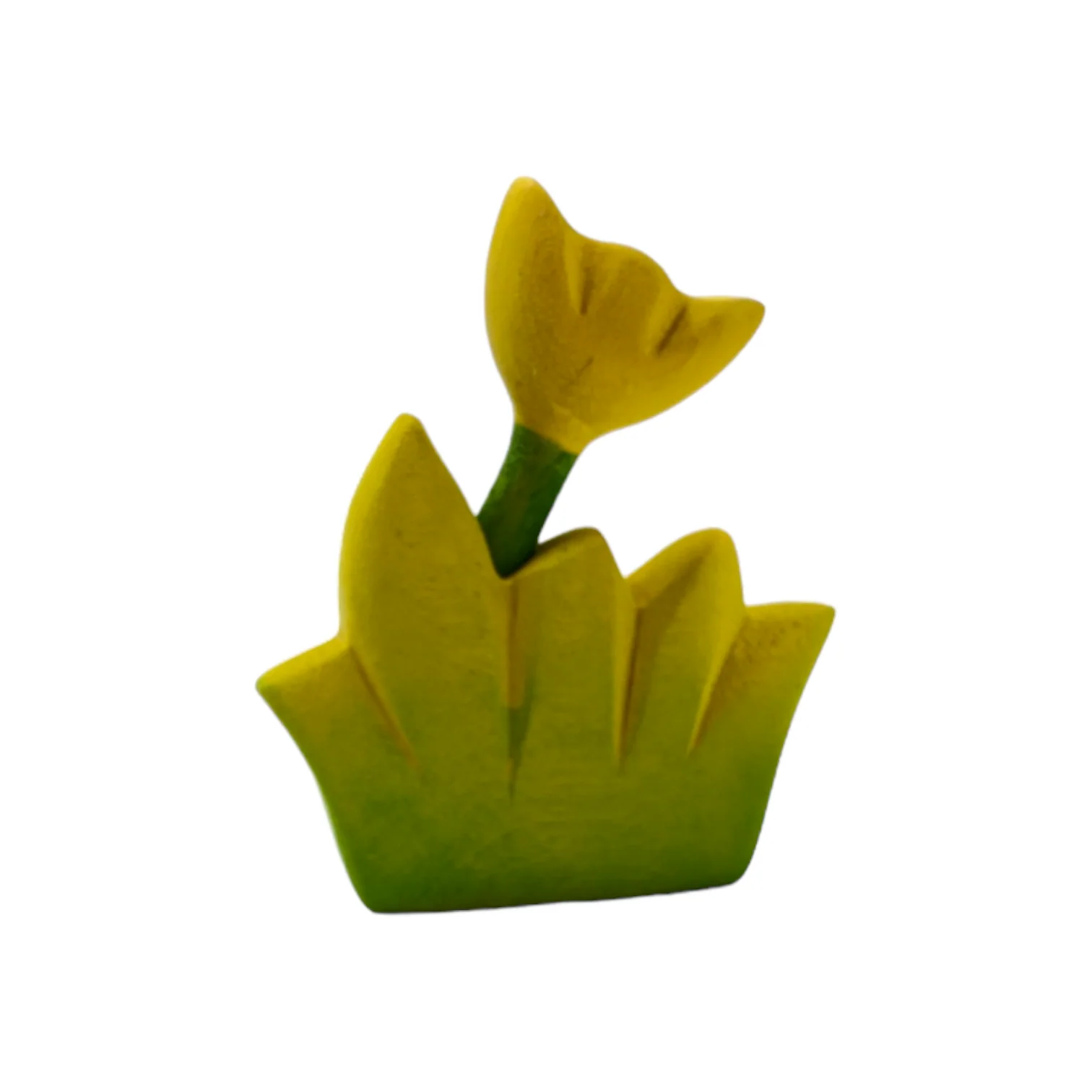 Handcrafted Open Ended Wooden Toy Tree and Landscaping - Grass with Yellow Flower Small - Image 2