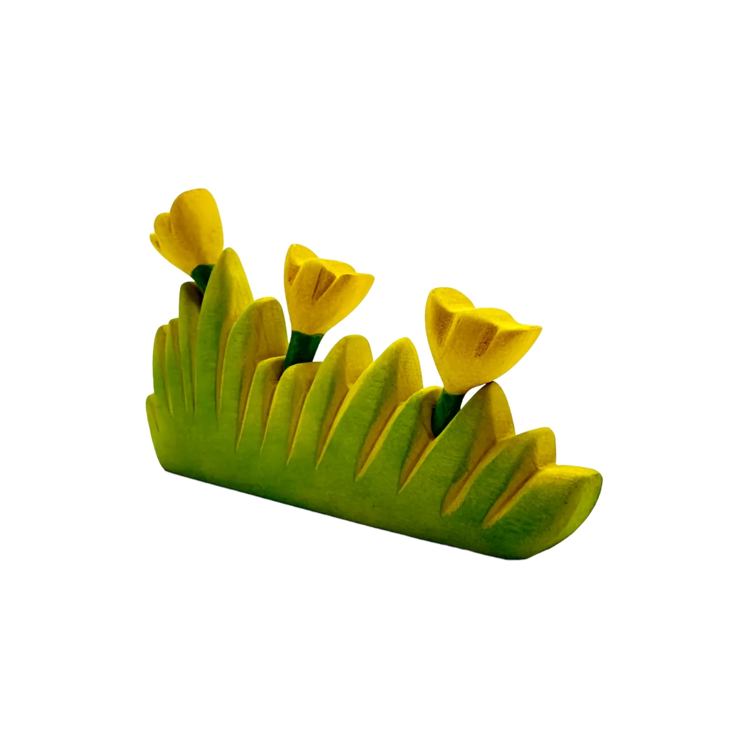 Handcrafted Open Ended Wooden Toy Tree and Landscaping - Grass with Yellow flowers Large - Image 2