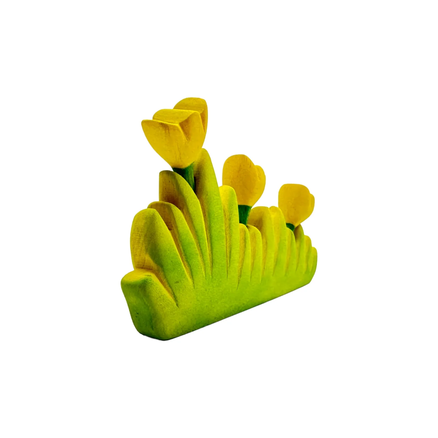 Handcrafted Open Ended Wooden Toy Tree and Landscaping - Grass with Yellow flowers Large - Image 3