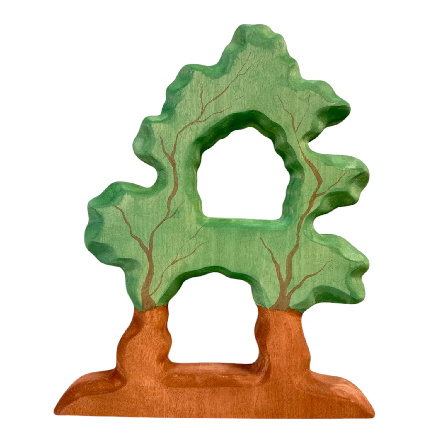 Handcrafted Open Ended Wooden Toy Tree and Landscaping - Large and Small Bird Tree - Image 3
