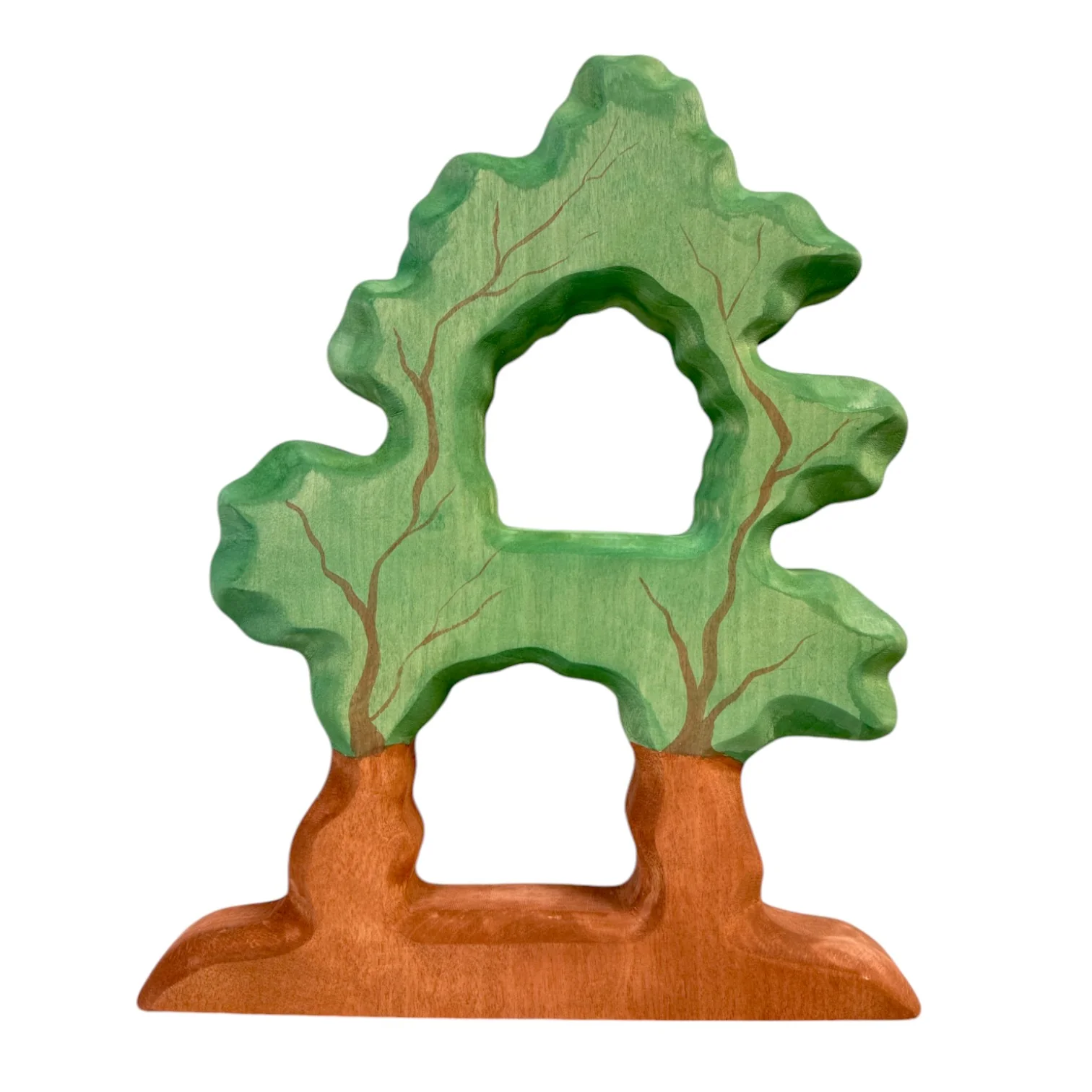 Handcrafted Open Ended Wooden Toy Tree and Landscaping - Large and Small Bird Tree - Image 4