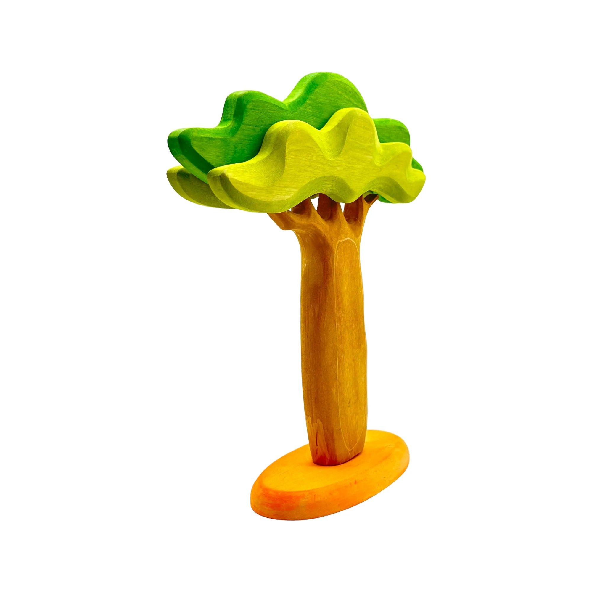 Handcrafted Open Ended Wooden Toy Tree and Landscaping - Large Baobab Tree Thick Trunk - Image 2