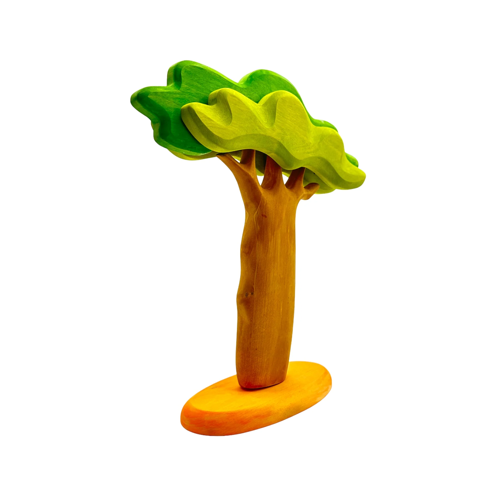 Handcrafted Open Ended Wooden Toy Tree and Landscaping - Large Baobab Tree Thick Trunk - Image 3
