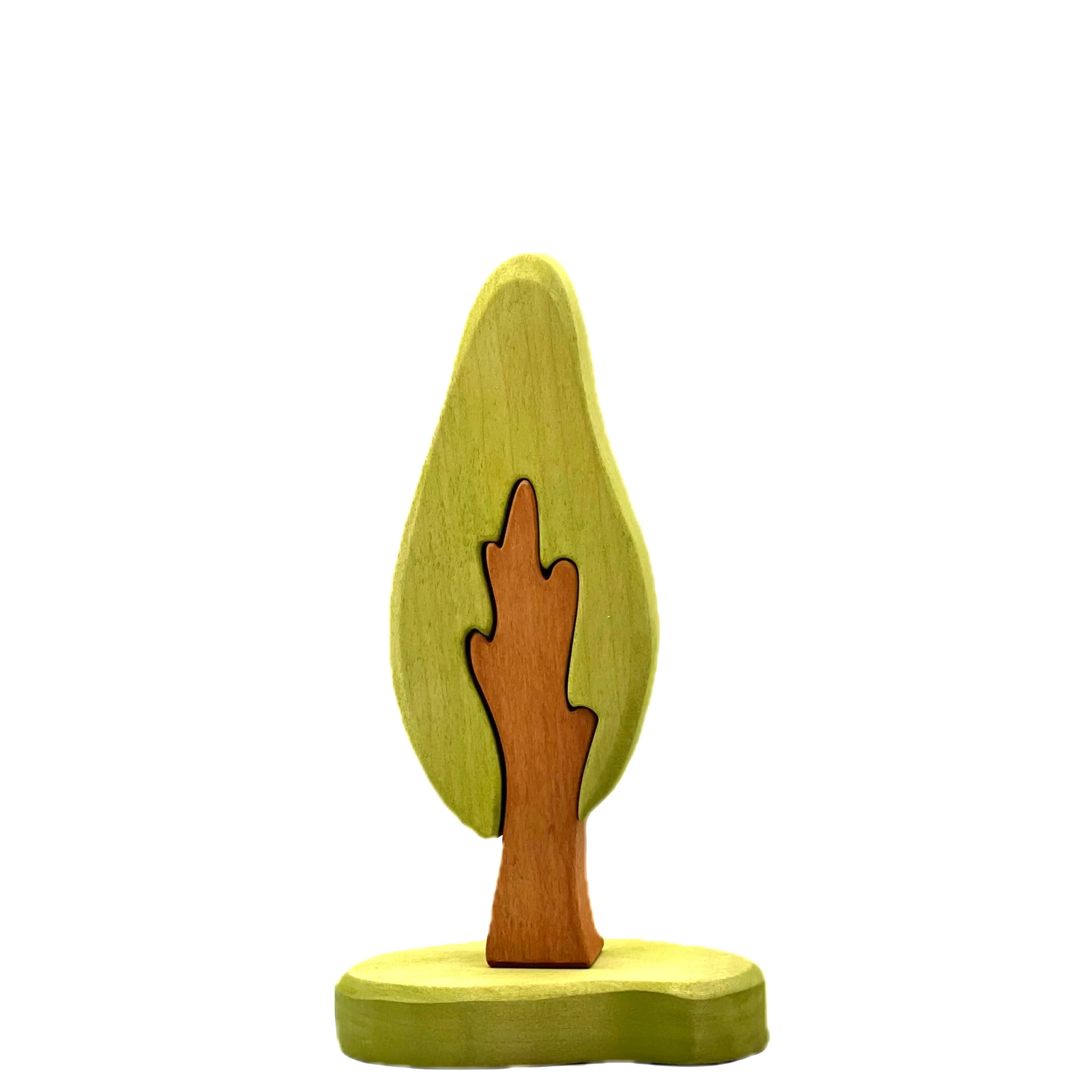 Handcrafted Open Ended Wooden Toy Tree and Landscaping - Large Poplar Tree with Base