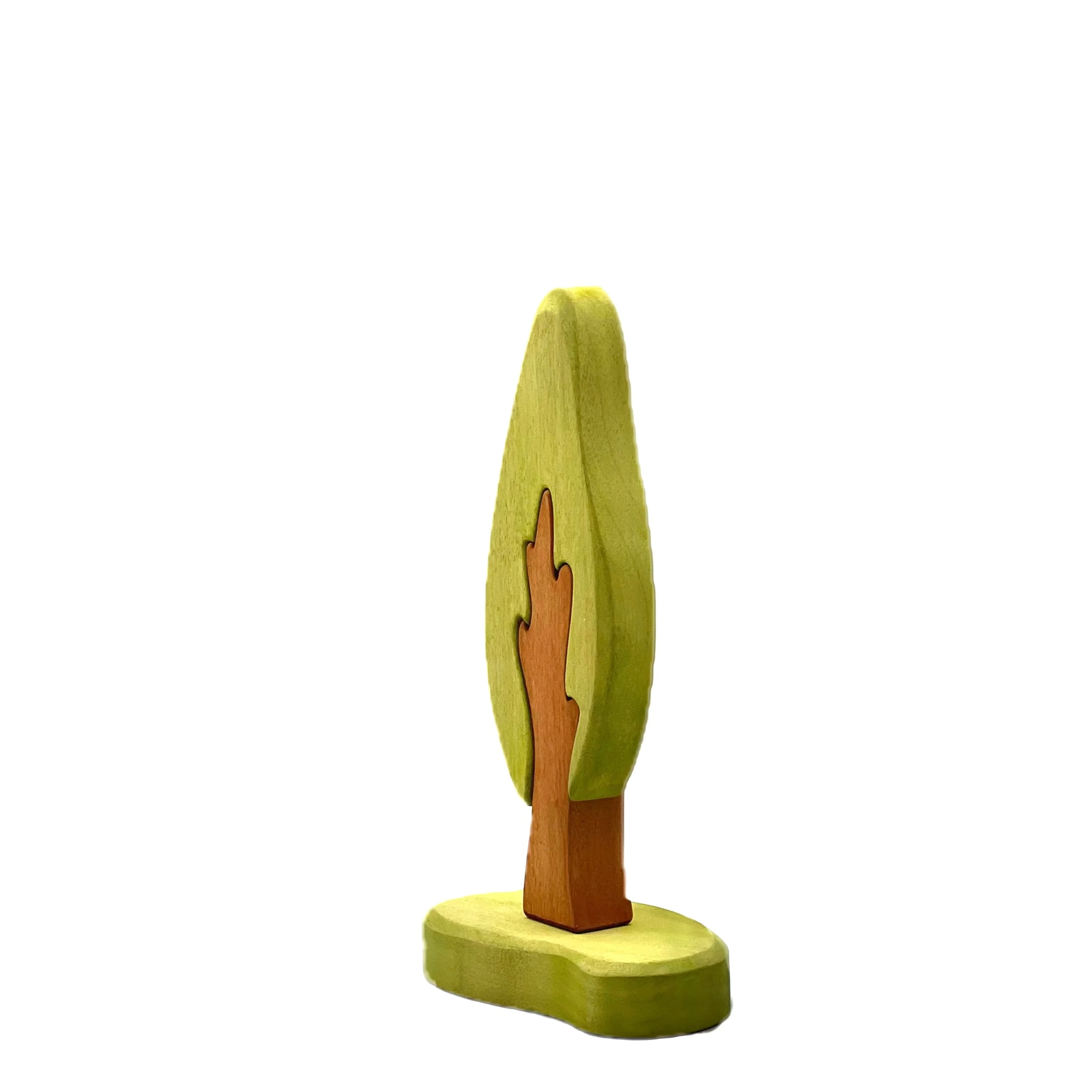 Handcrafted Open Ended Wooden Toy Tree and Landscaping - Large Poplar Tree with Base - Image 2