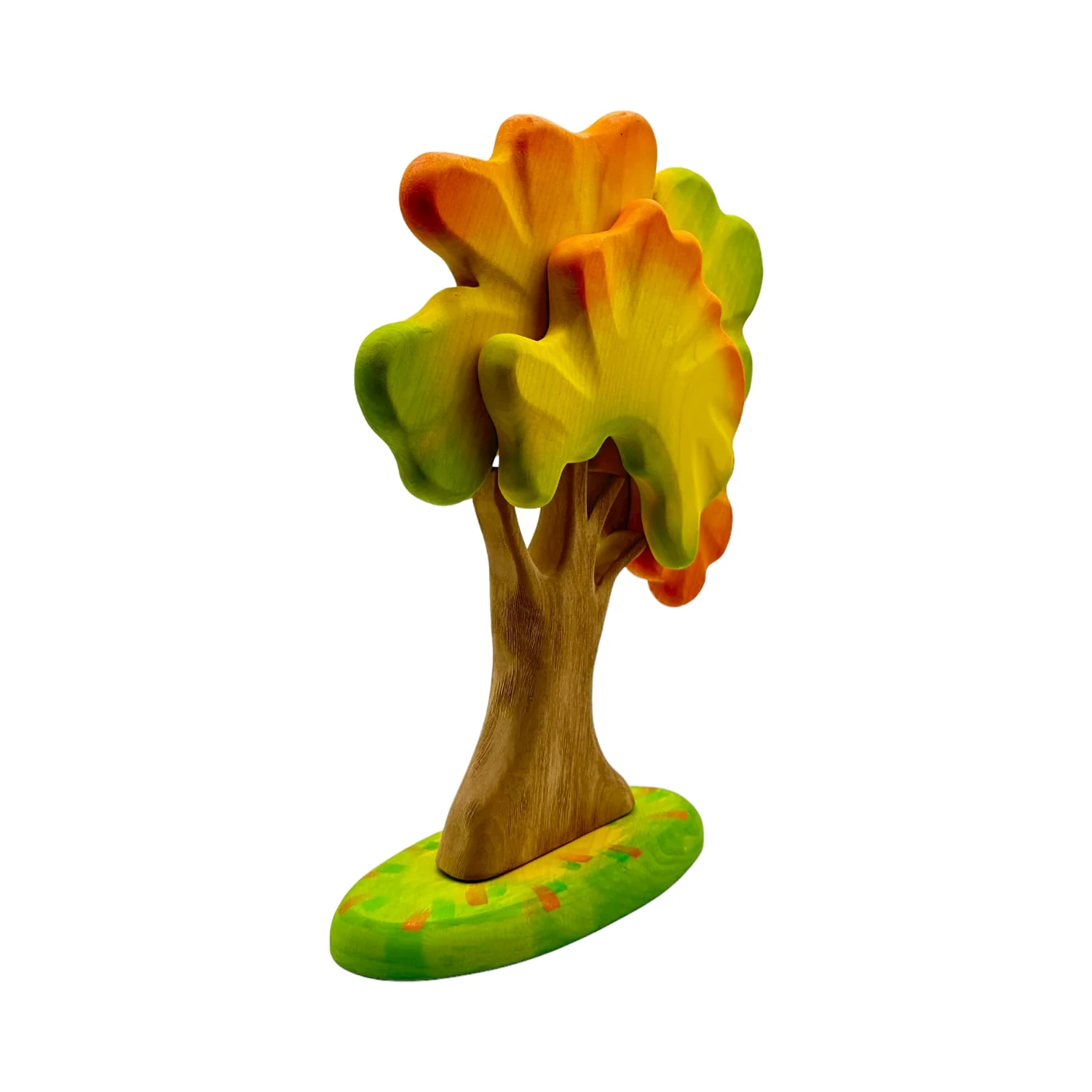 Handcrafted Open Ended Wooden Toy Tree and Landscaping - Oak Autumn - Image 2