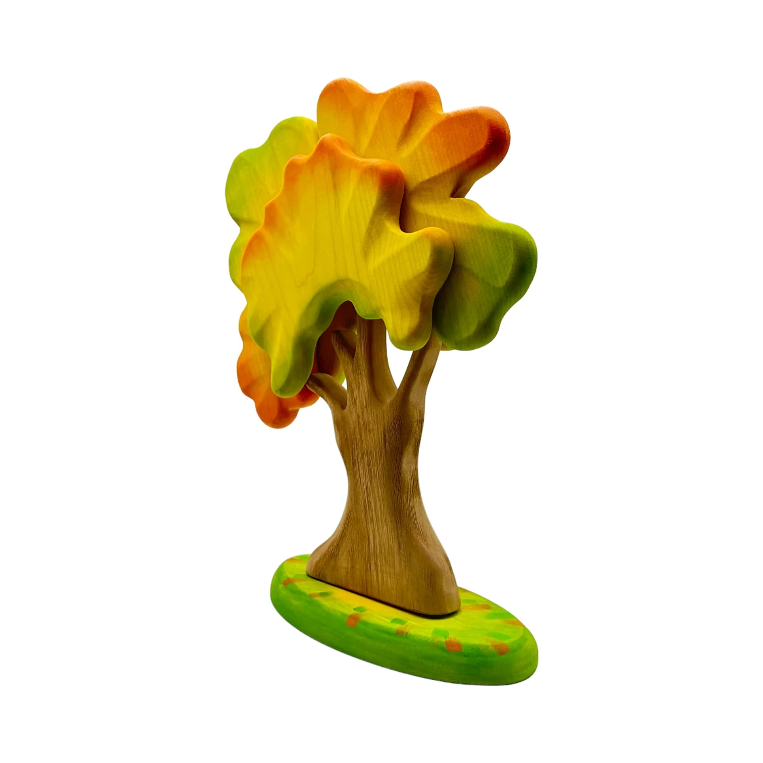 Handcrafted Open Ended Wooden Toy Tree and Landscaping - Oak Autumn - Image 3