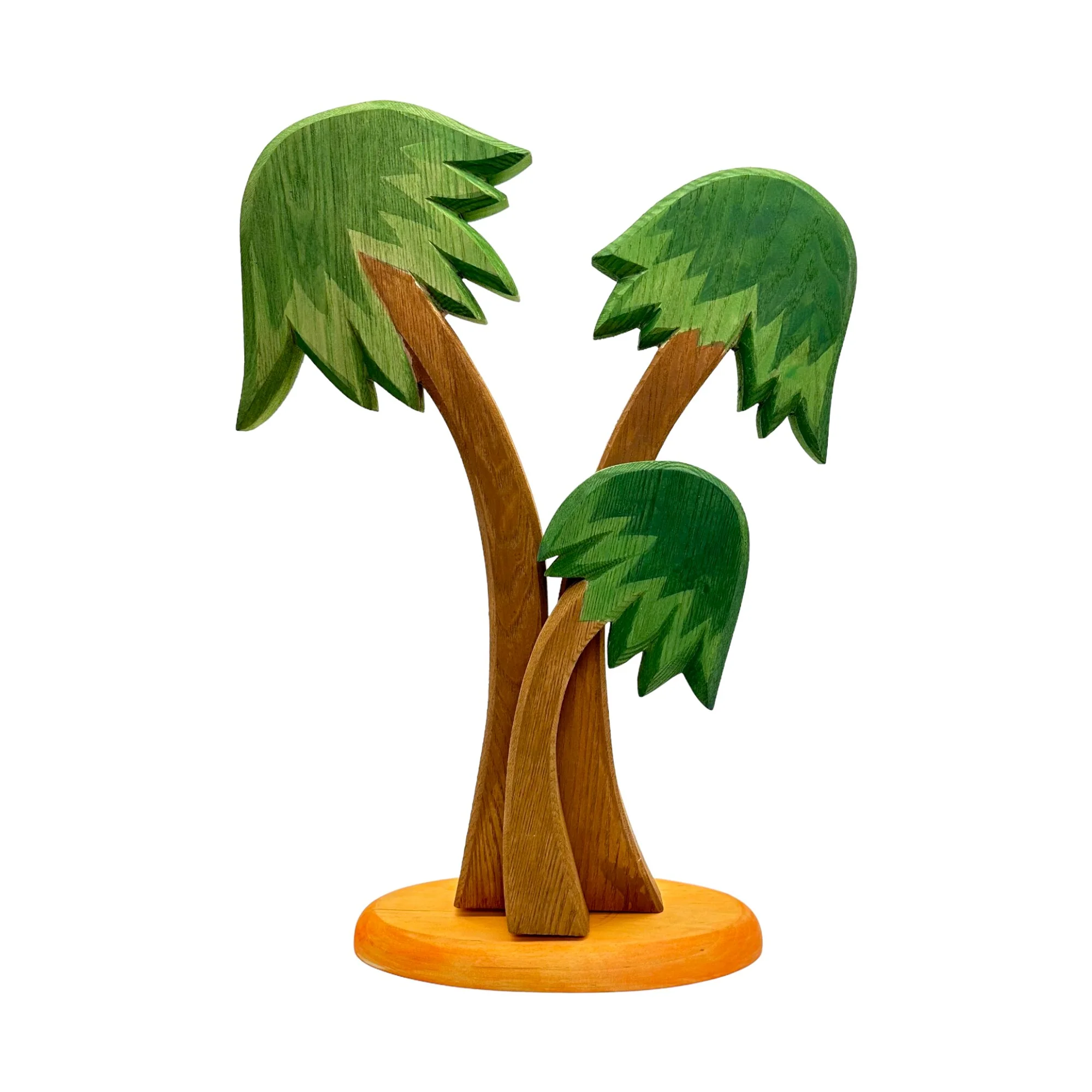 Handcrafted Open Ended Wooden Toy Tree and Landscaping - Palm Group with Base - Image 2