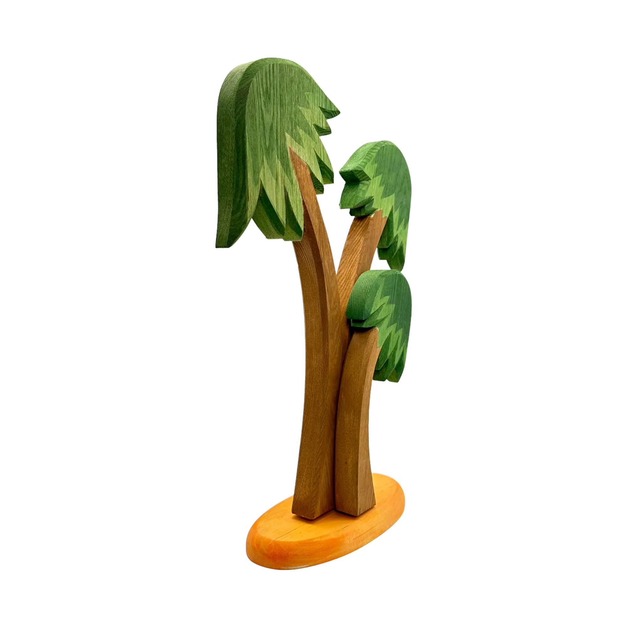 Handcrafted Open Ended Wooden Toy Tree and Landscaping - Palm Group with Base - Image 3