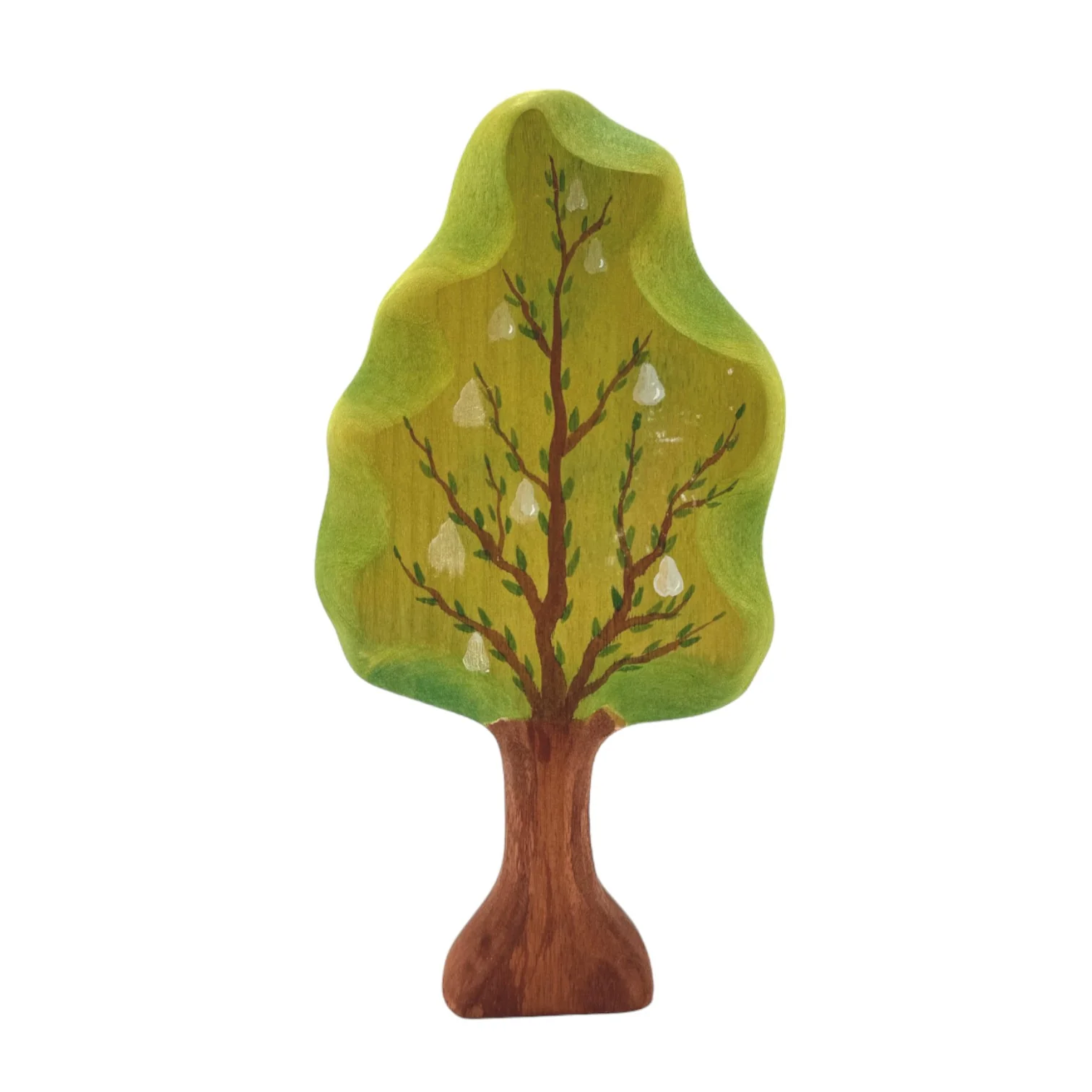 Handcrafted Open Ended Wooden Toy Tree and Landscaping - Pear Tree - Image 3