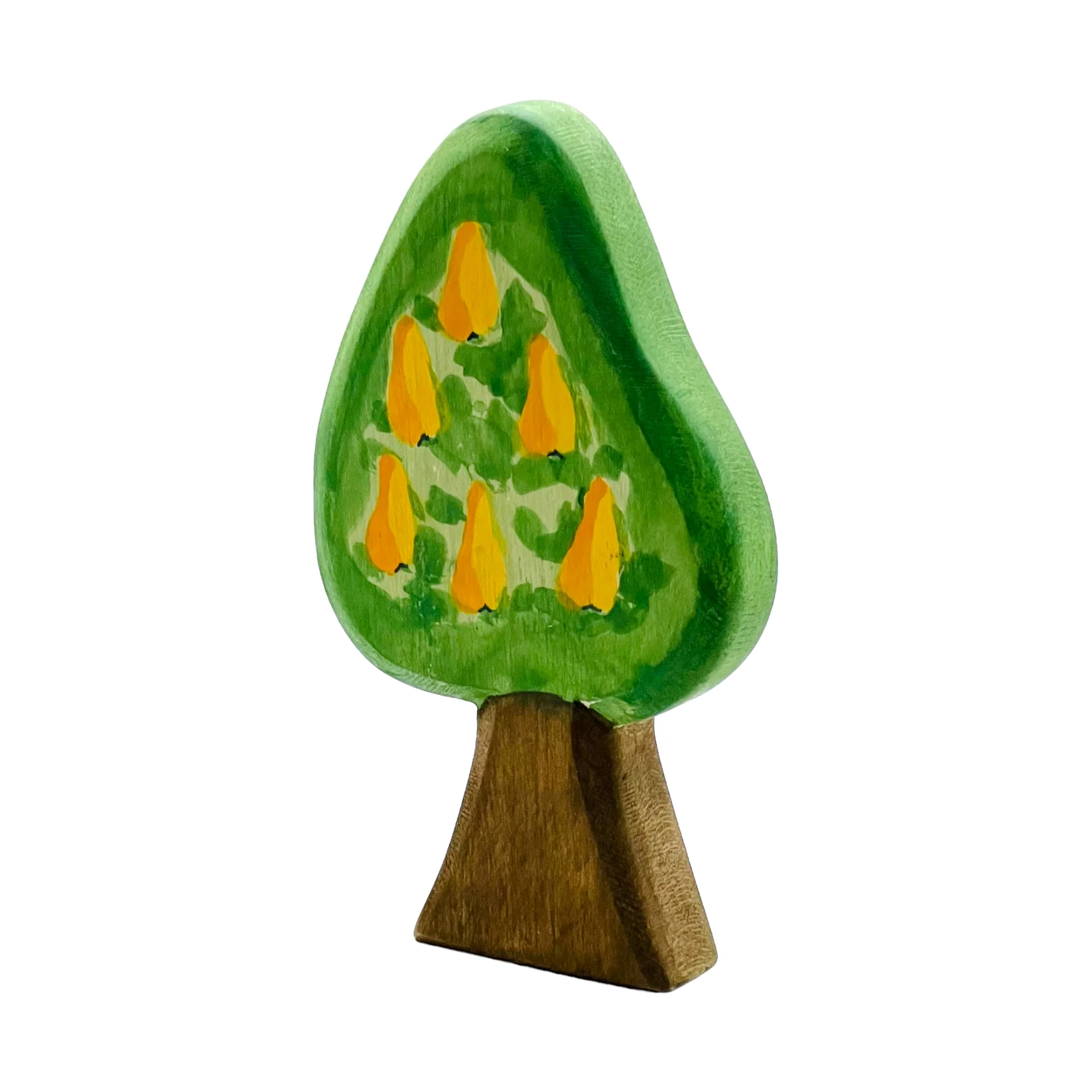 Handcrafted Open Ended Wooden Toy Tree and Landscaping - Pear Tree
