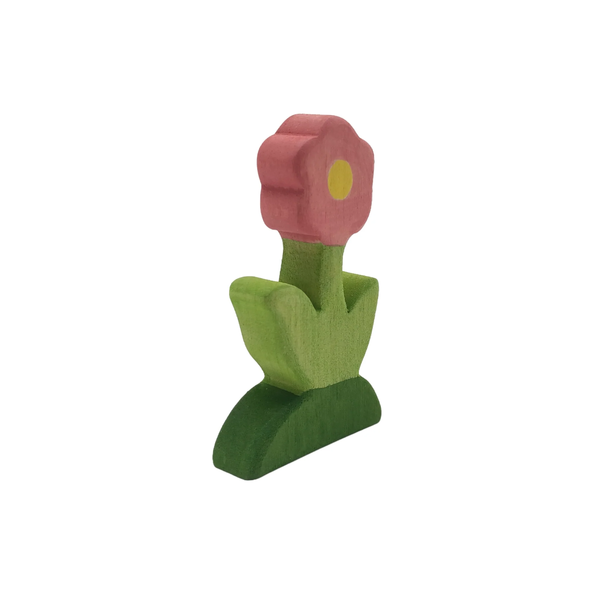 Handcrafted Open Ended Wooden Toy Tree and Landscaping - Pink Flower - Image 2