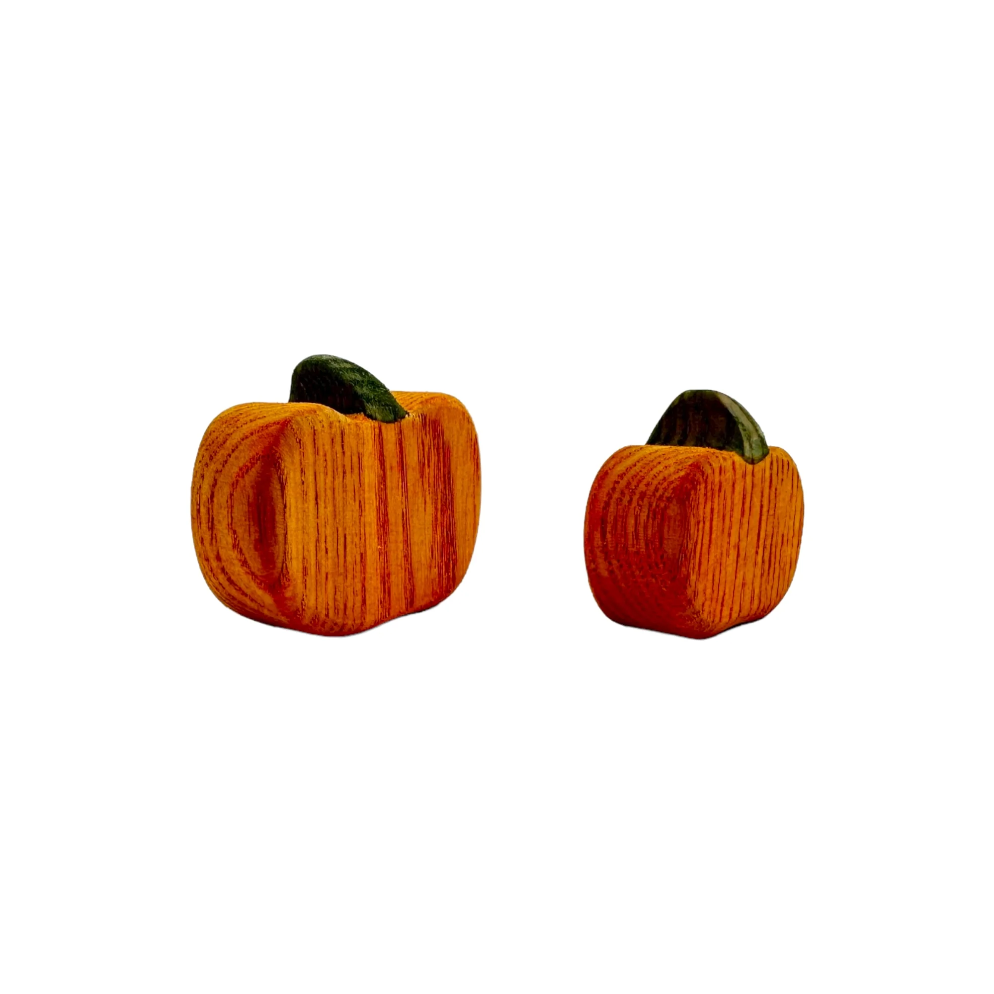Handcrafted Open Ended Wooden Toy Tree and Landscaping - Pumpkins Set 2 Pieces - Image 2