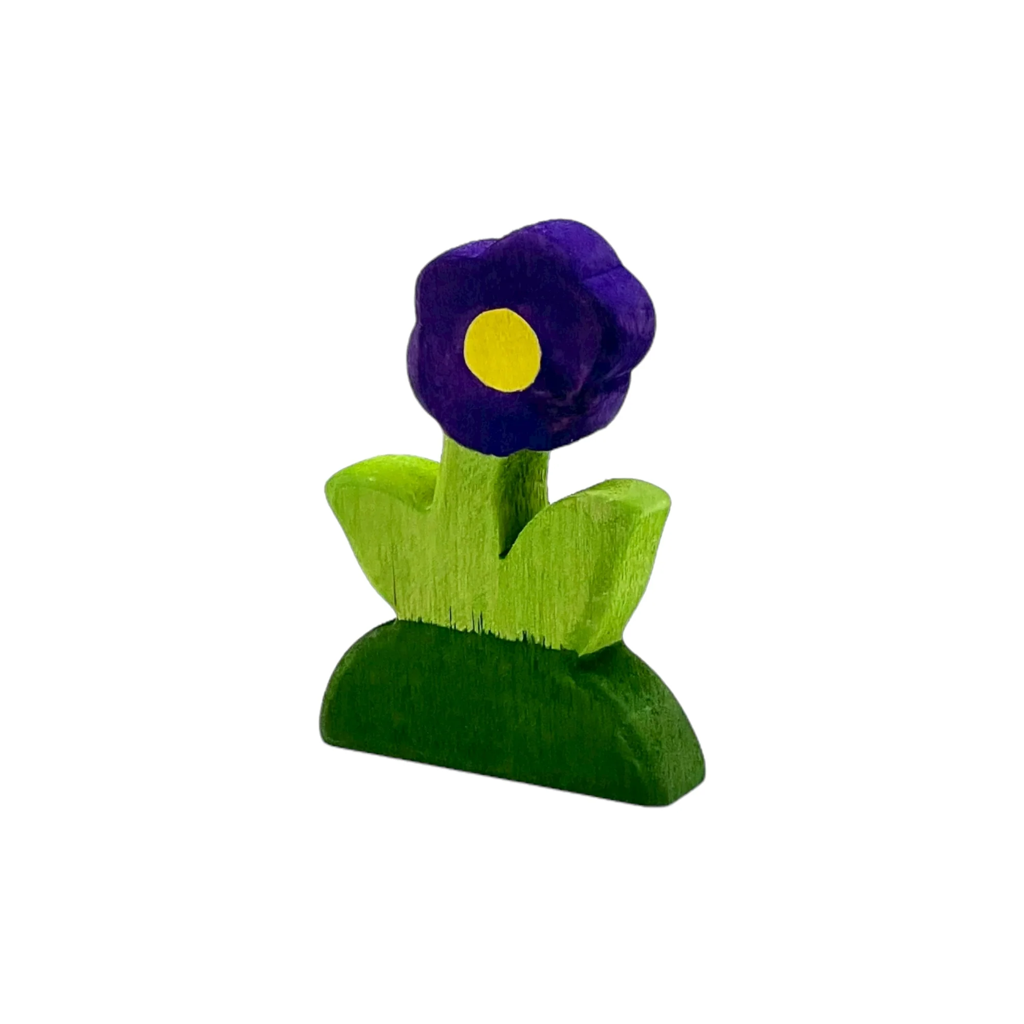 Handcrafted Open Ended Wooden Toy Tree and Landscaping - Purple Flower - Image 2