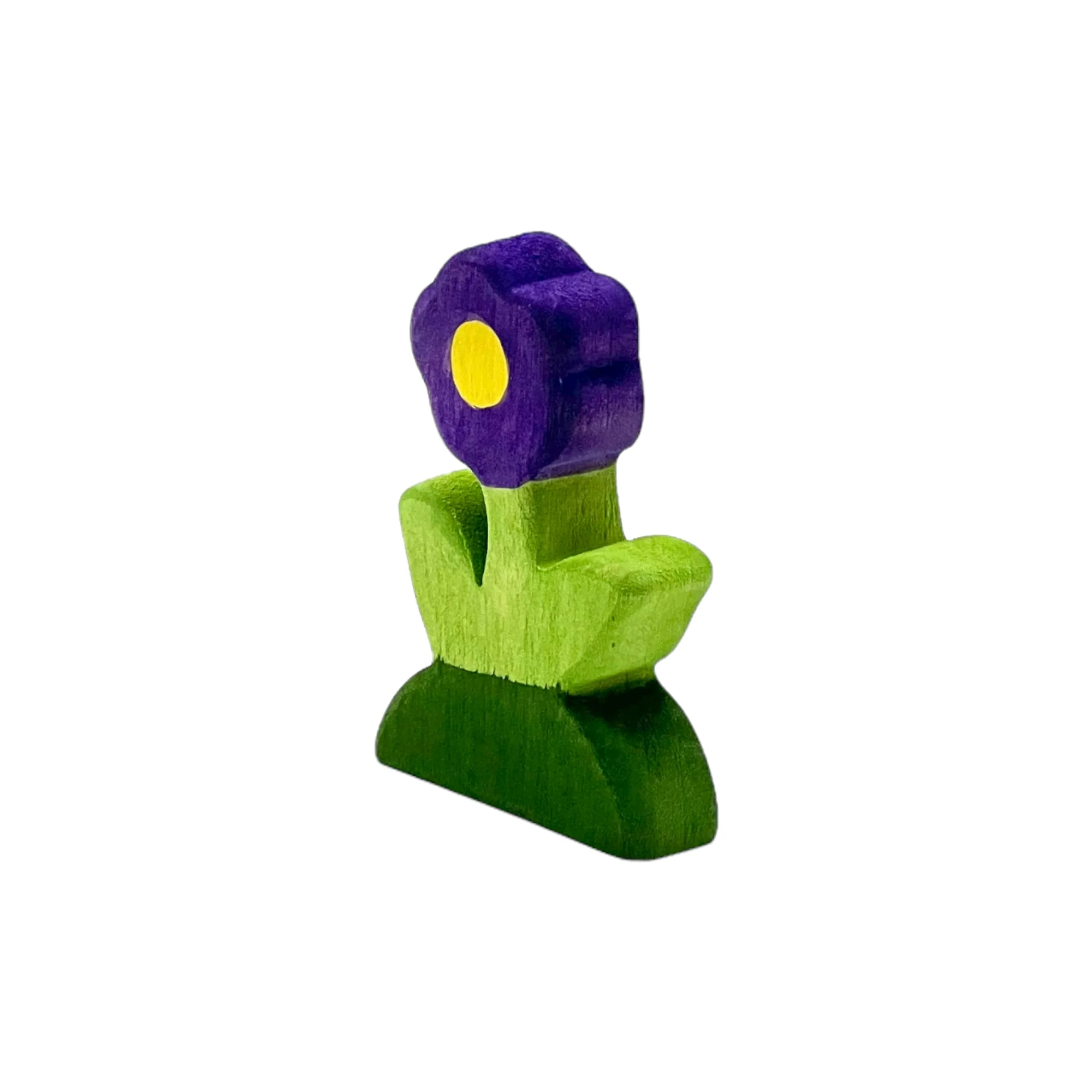 Handcrafted Open Ended Wooden Toy Tree and Landscaping - Purple Flower - Image 3