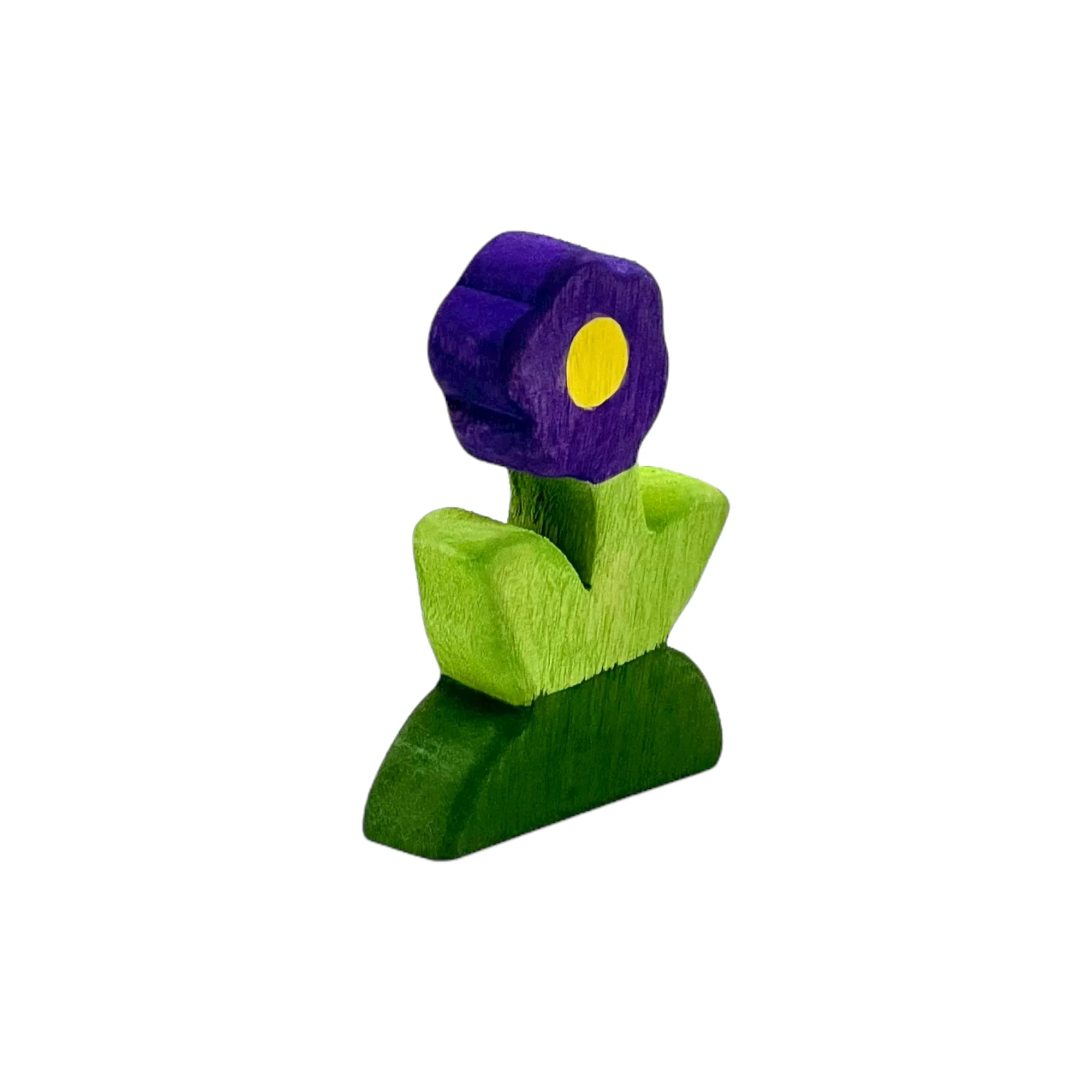 Handcrafted Open Ended Wooden Toy Tree and Landscaping - Purple Flower - Image 4