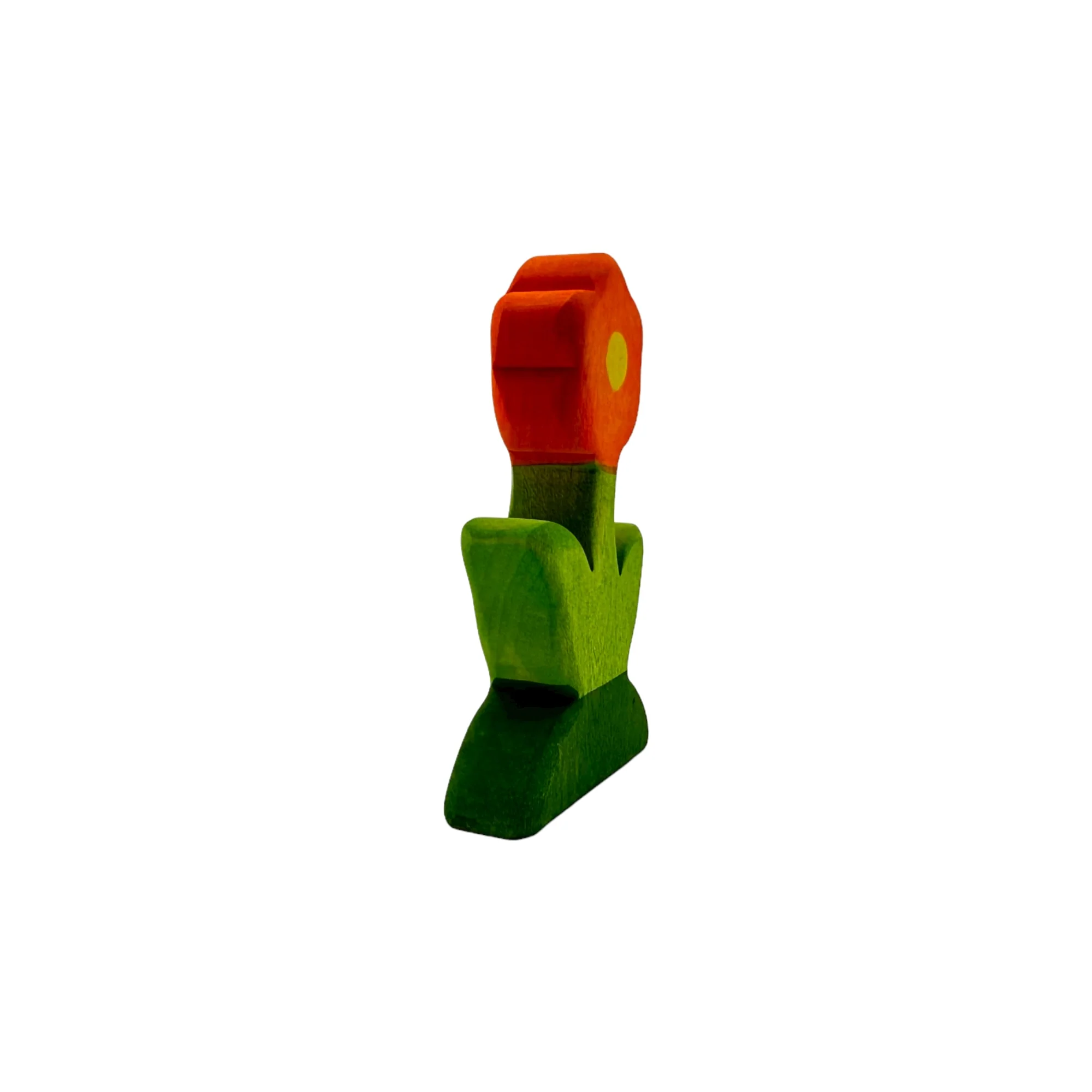 Handcrafted Open Ended Wooden Toy Tree and Landscaping - Red Flower - Image 4