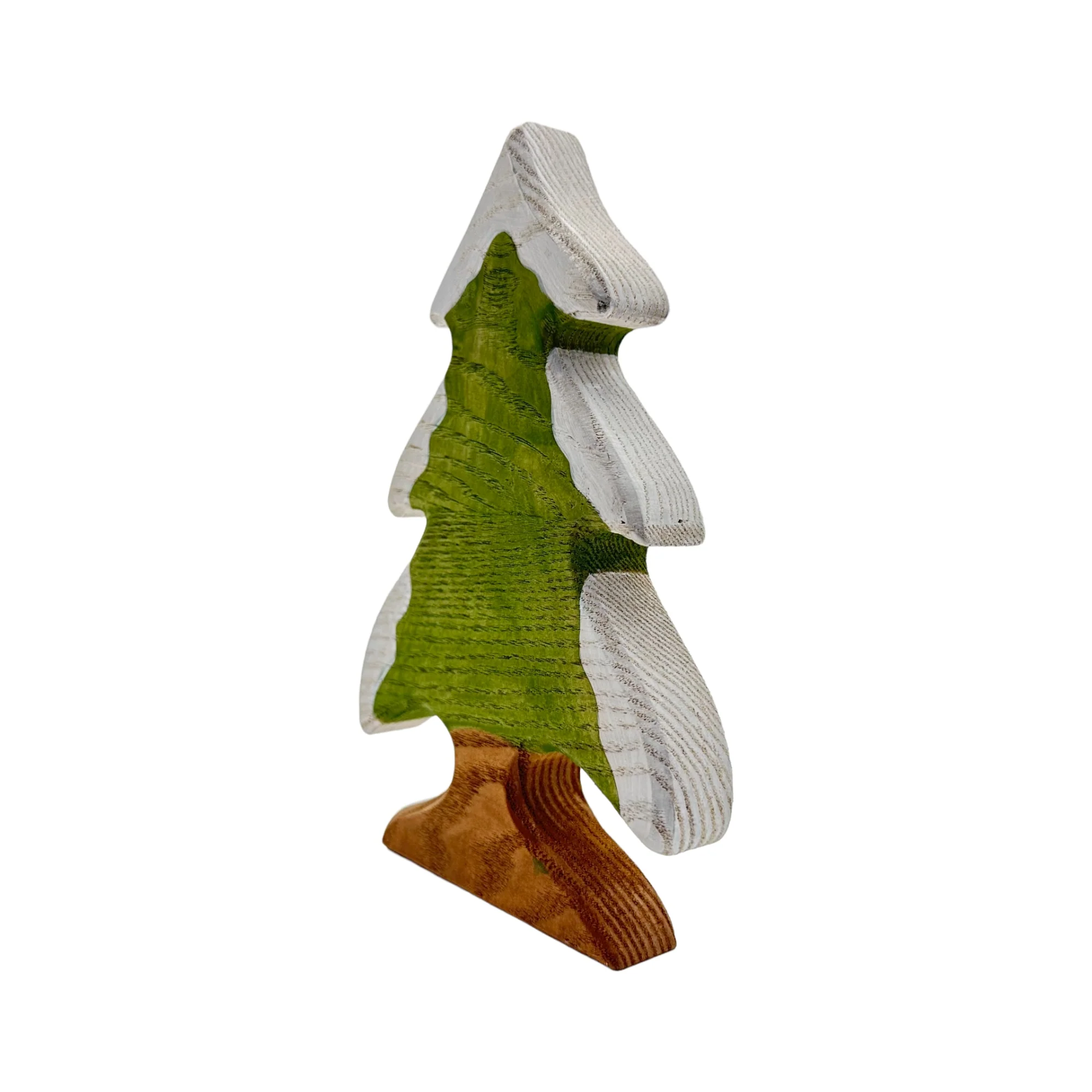 Handcrafted Open Ended Wooden Toy Tree and Landscaping - Snowy Fir Tree - Image 2
