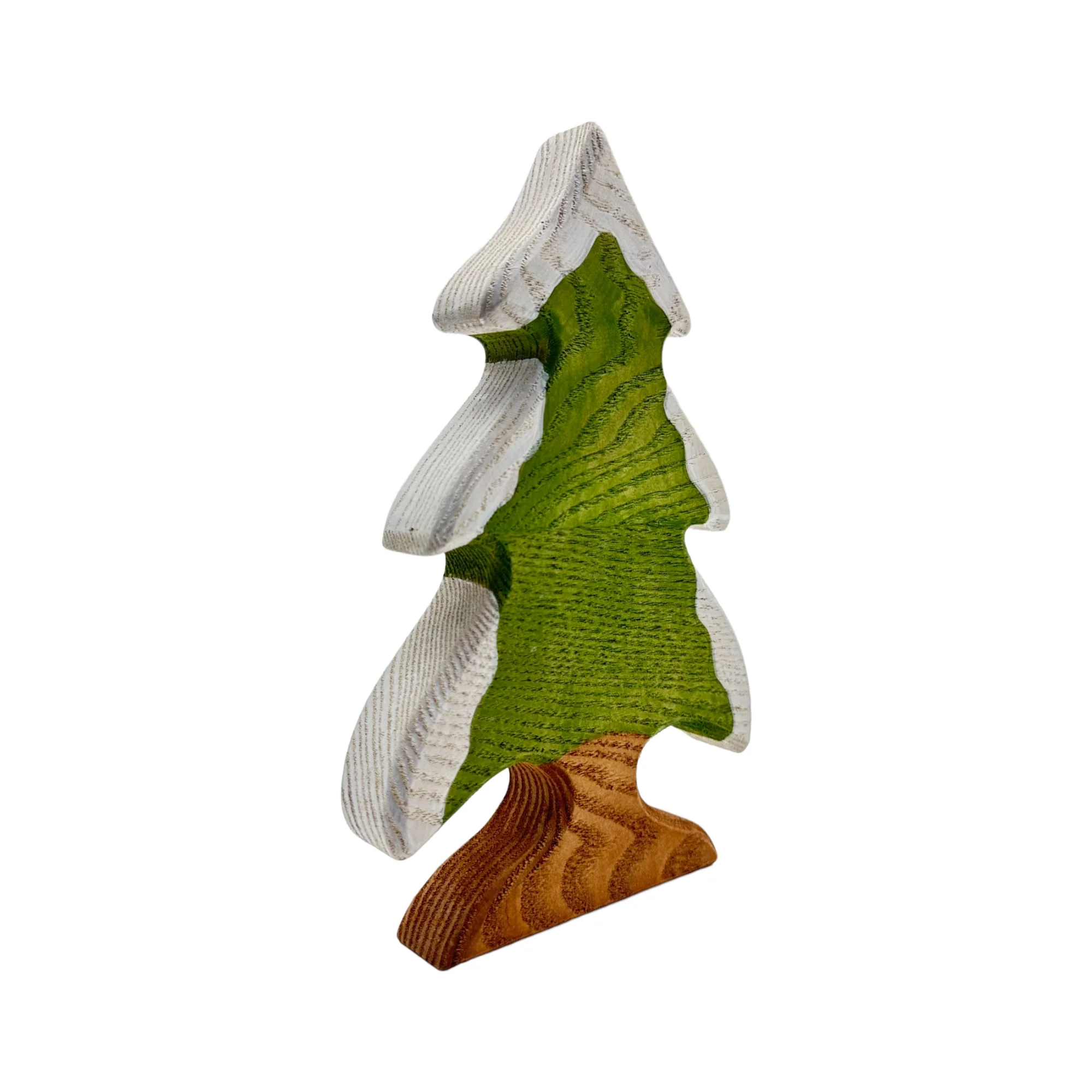 Handcrafted Open Ended Wooden Toy Tree and Landscaping - Snowy Fir Tree - Image 3