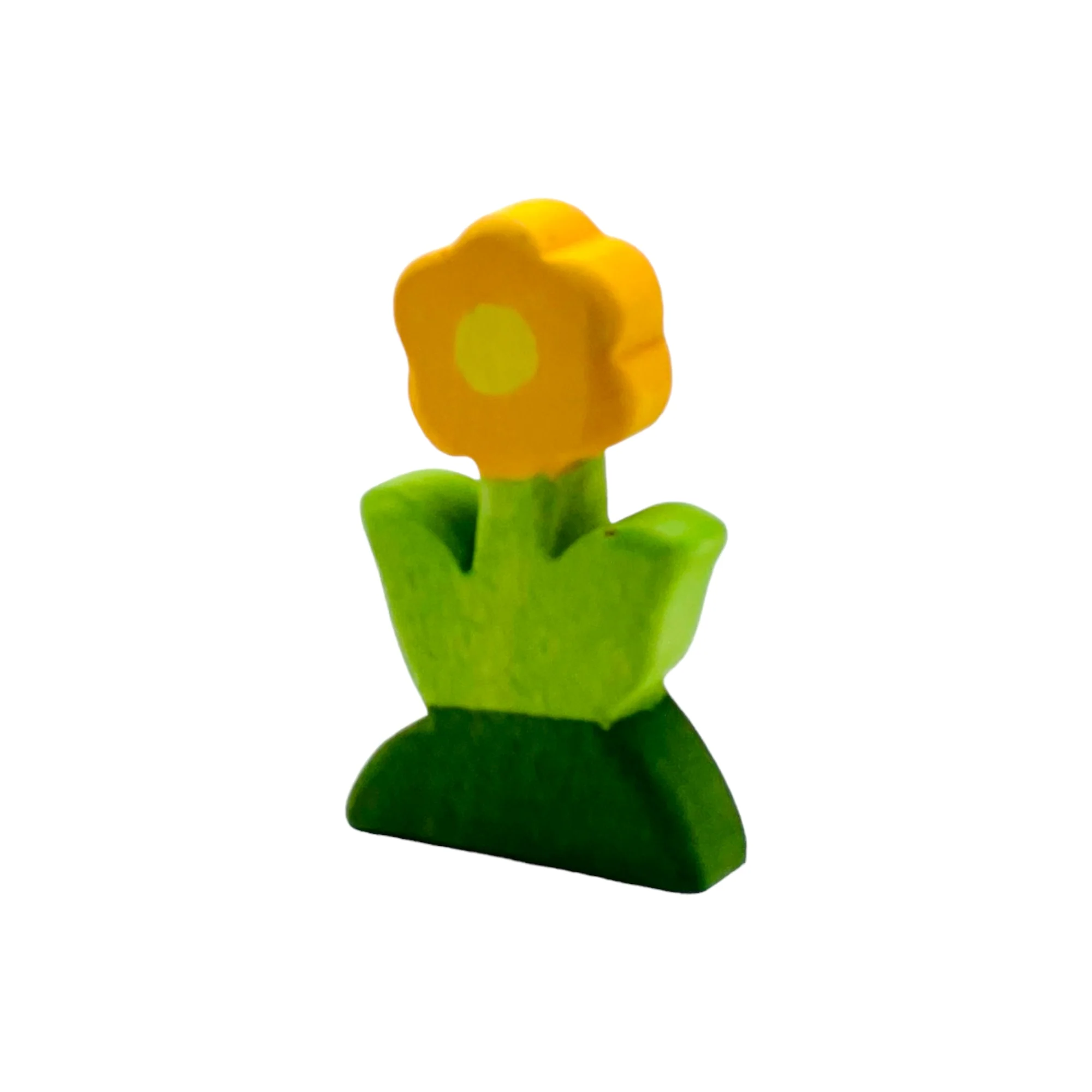 Handcrafted Open Ended Wooden Toy Tree and Landscaping - Yellow Flower - Image 2