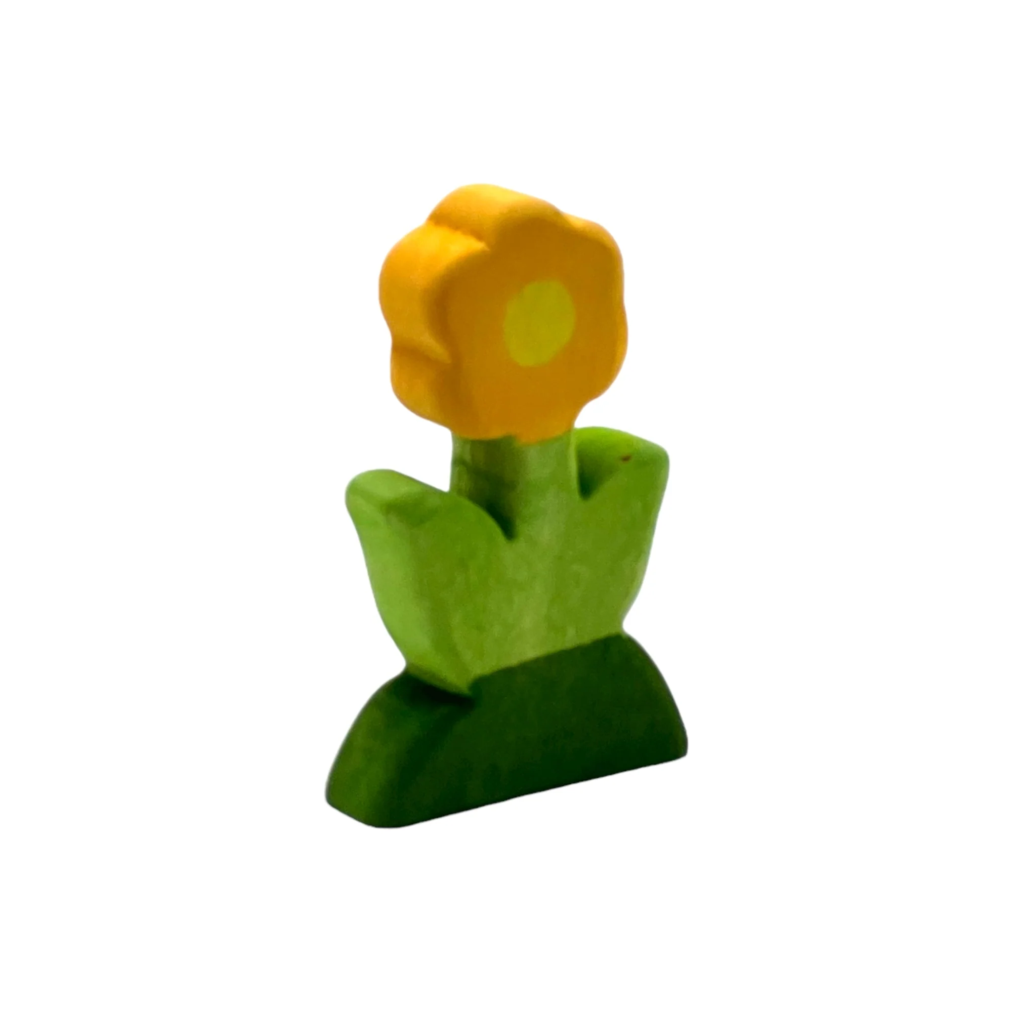 Handcrafted Open Ended Wooden Toy Tree and Landscaping - Yellow Flower - Image 3